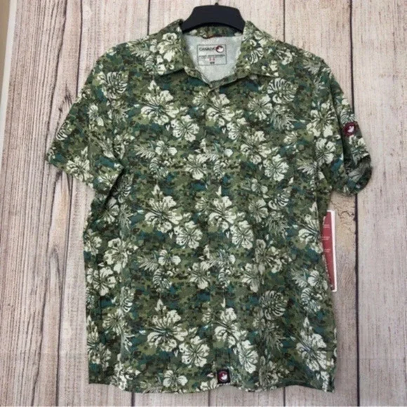 Canada Weather Gear Mens Vented Floral Camou performance shirt size Medium - Picture 1 of 14